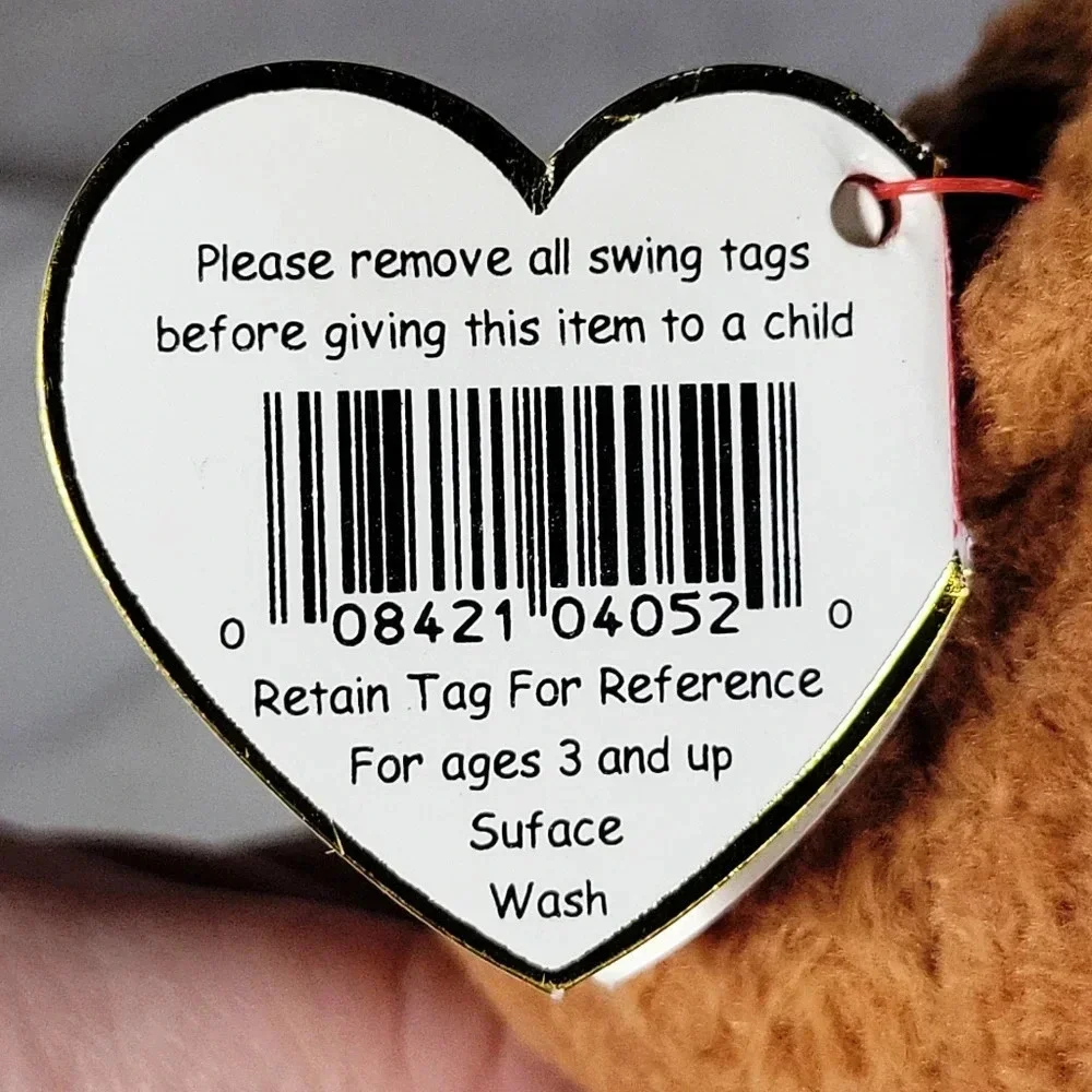 RARE RETIRED TY BEANIE BABY 'CURLY' THE BEAR WITH MANY ERRORS RARE Vinta…